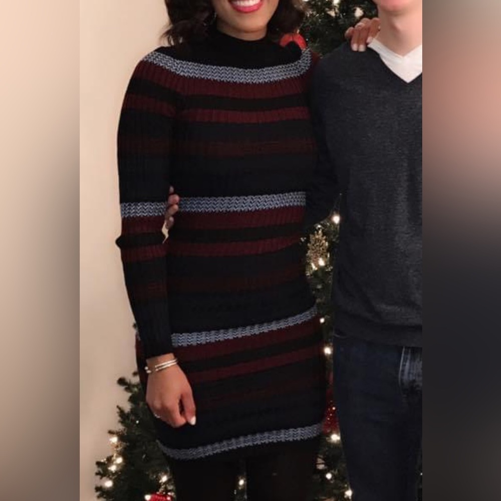 Bar III striped midi sweater dress Size S